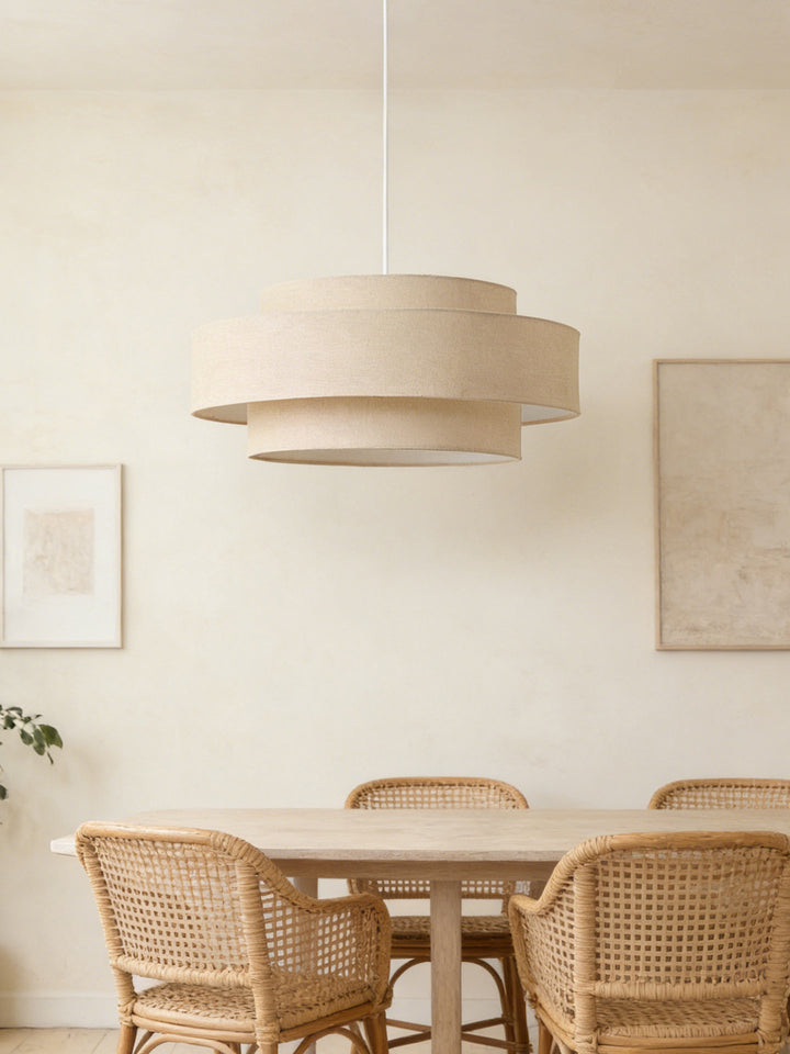 Mesa Tiered Linen Pendant Lamp - Vakkerlight