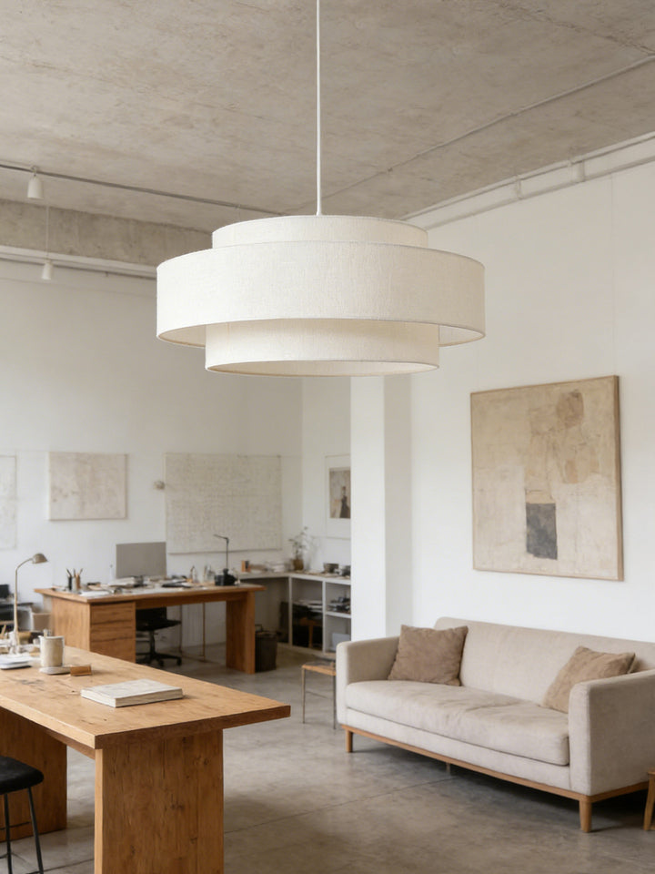 Mesa Tiered Linen Pendant Lamp - Vakkerlight