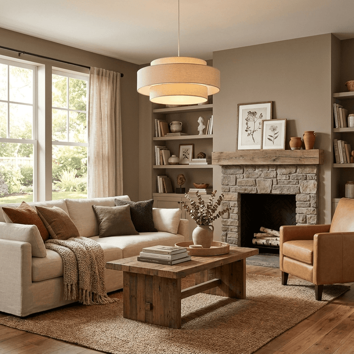 Mesa Tiered Linen Pendant Lamp - Vakkerlight