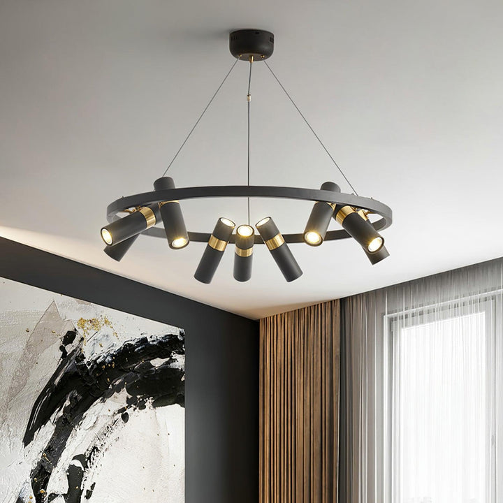 Black Mutil Pipe Chandelier - Vakkerlight