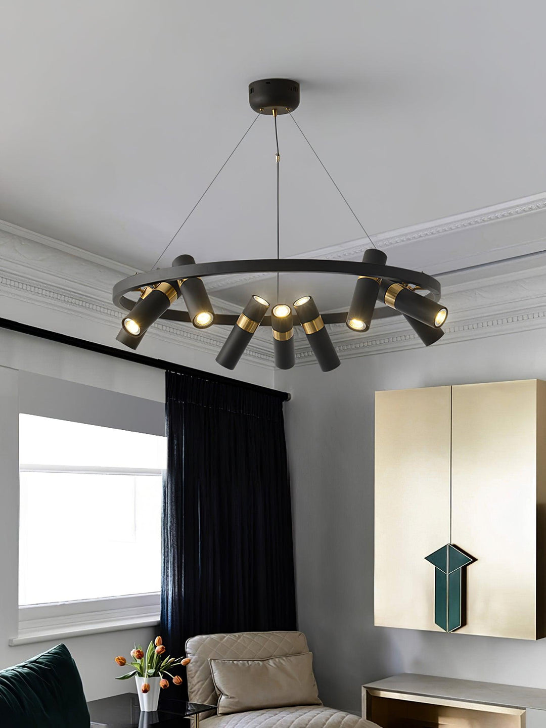 Black Mutil Pipe Chandelier - Vakkerlight