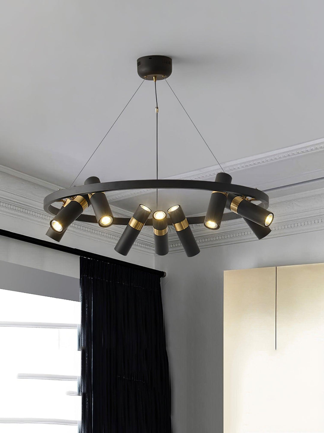 Black Mutil Pipe Chandelier - Vakkerlight