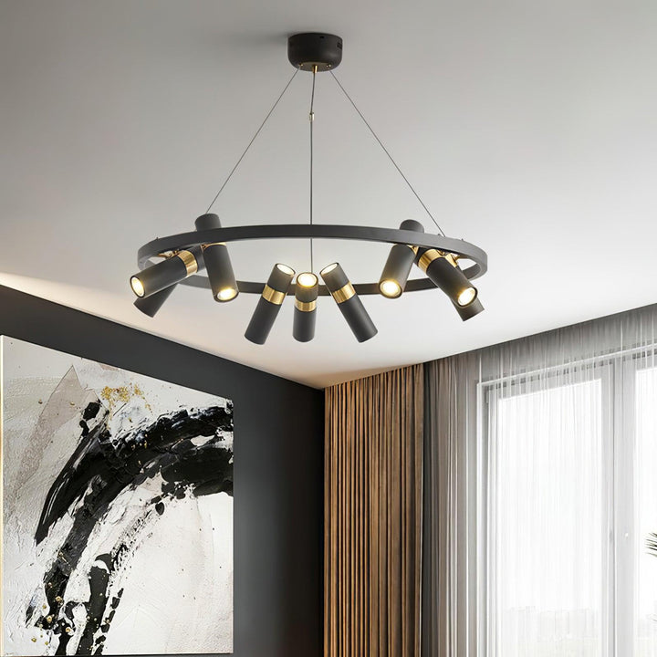 Black Mutil Pipe Chandelier - Vakkerlight