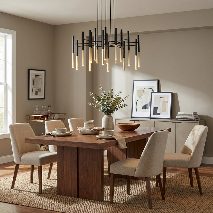 Metal Tubular Chandelier