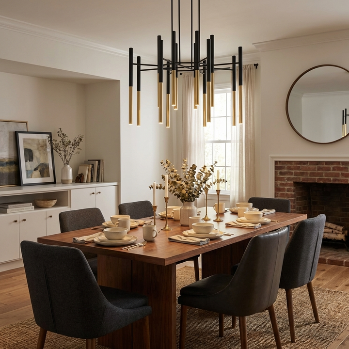 Metal Tubular Chandelier