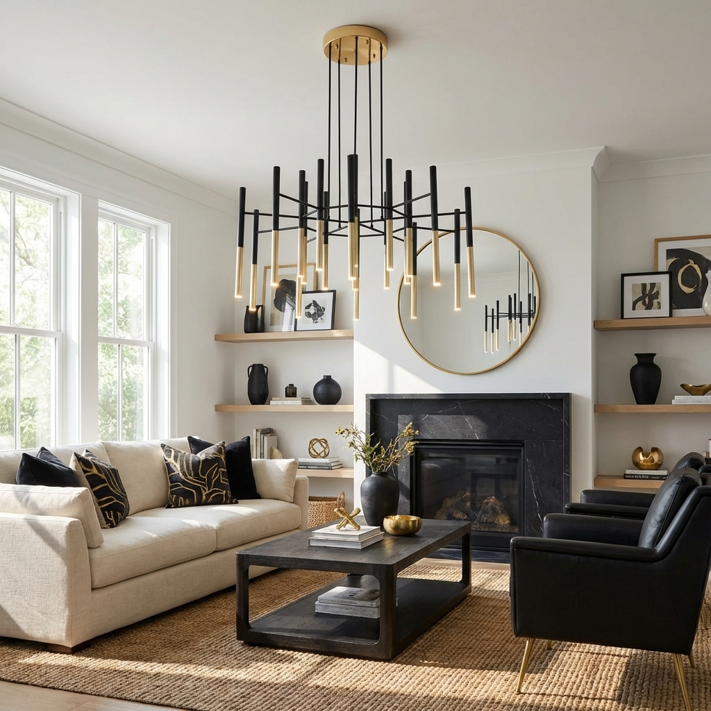 Metal Tubular Chandelier