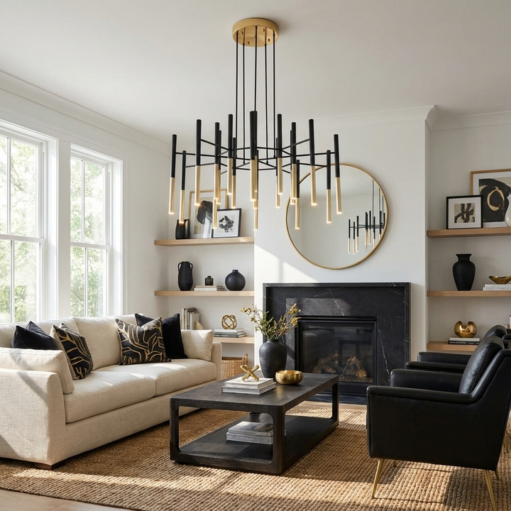 Metal Tubular Chandelier