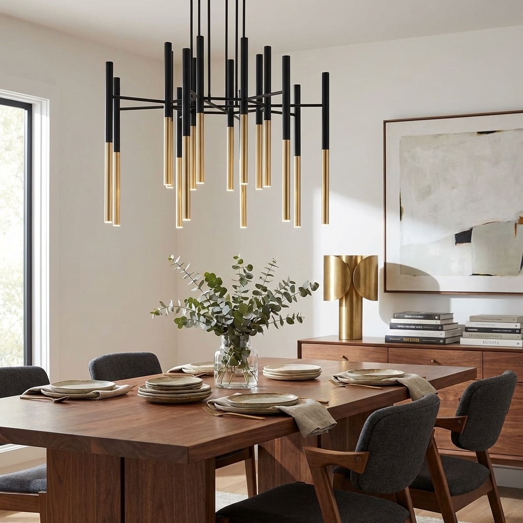 Metal Tubular Chandelier