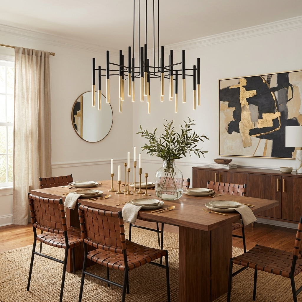 Metal Tubular Chandelier