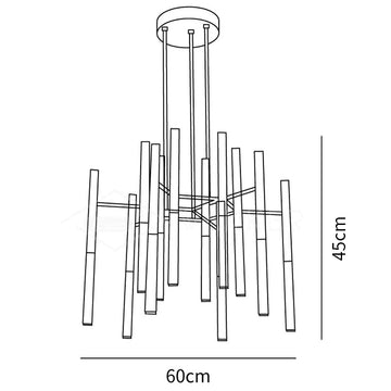 Lampadario Tubolare in Metallo — Dimension drawings 1