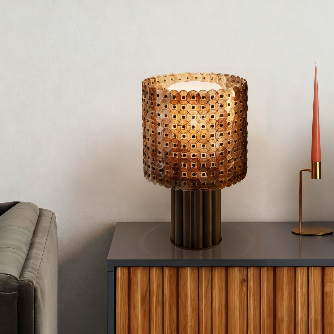 Mica Disc Lattice Table Lamp - Vakkerlight