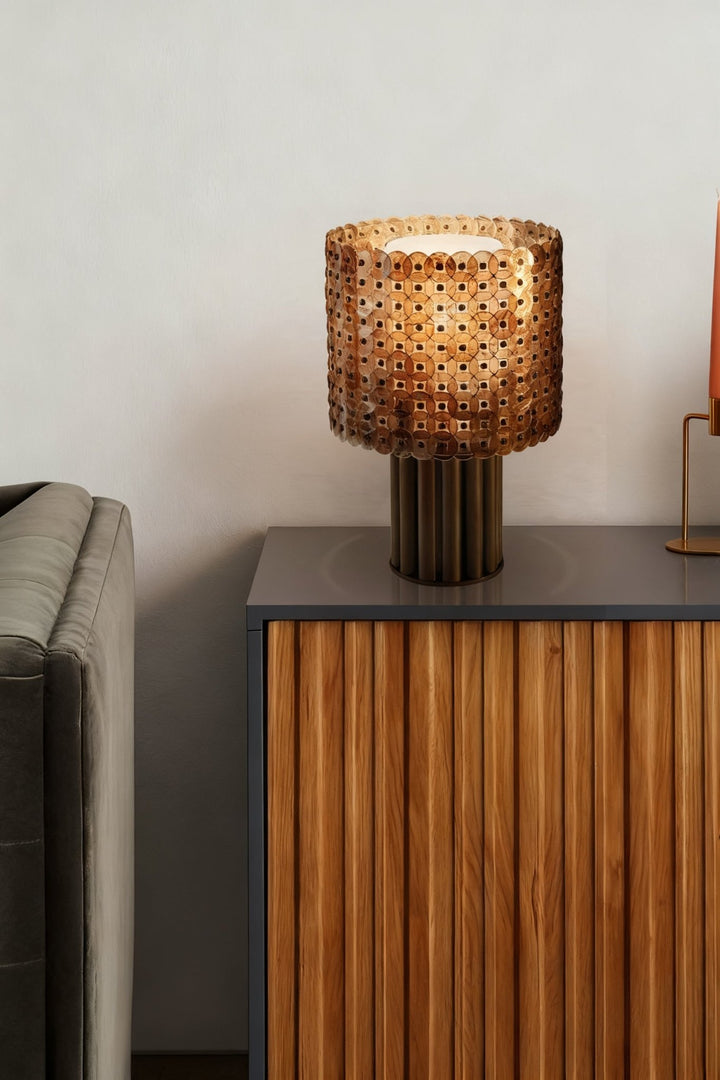 Mica Disc Lattice Table Lamp - Vakkerlight