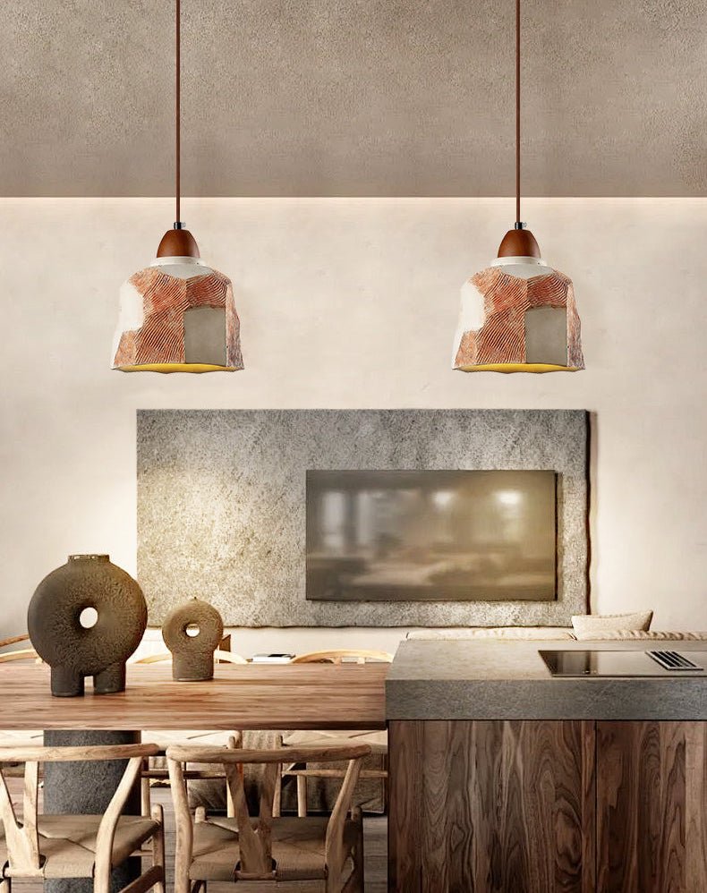 Microcement Textured Pendant Light - Vakkerlight