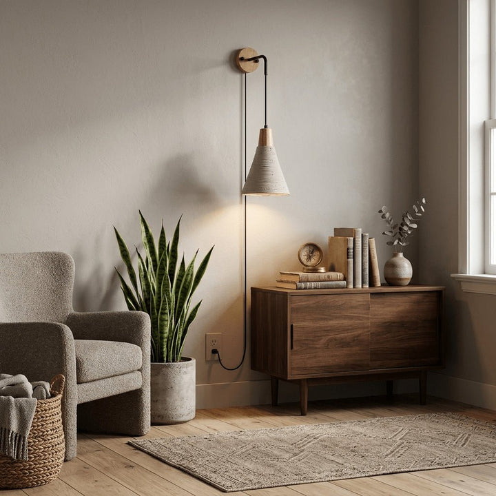 Microcement Plug - in Wall Lamp - Vakkerlight
