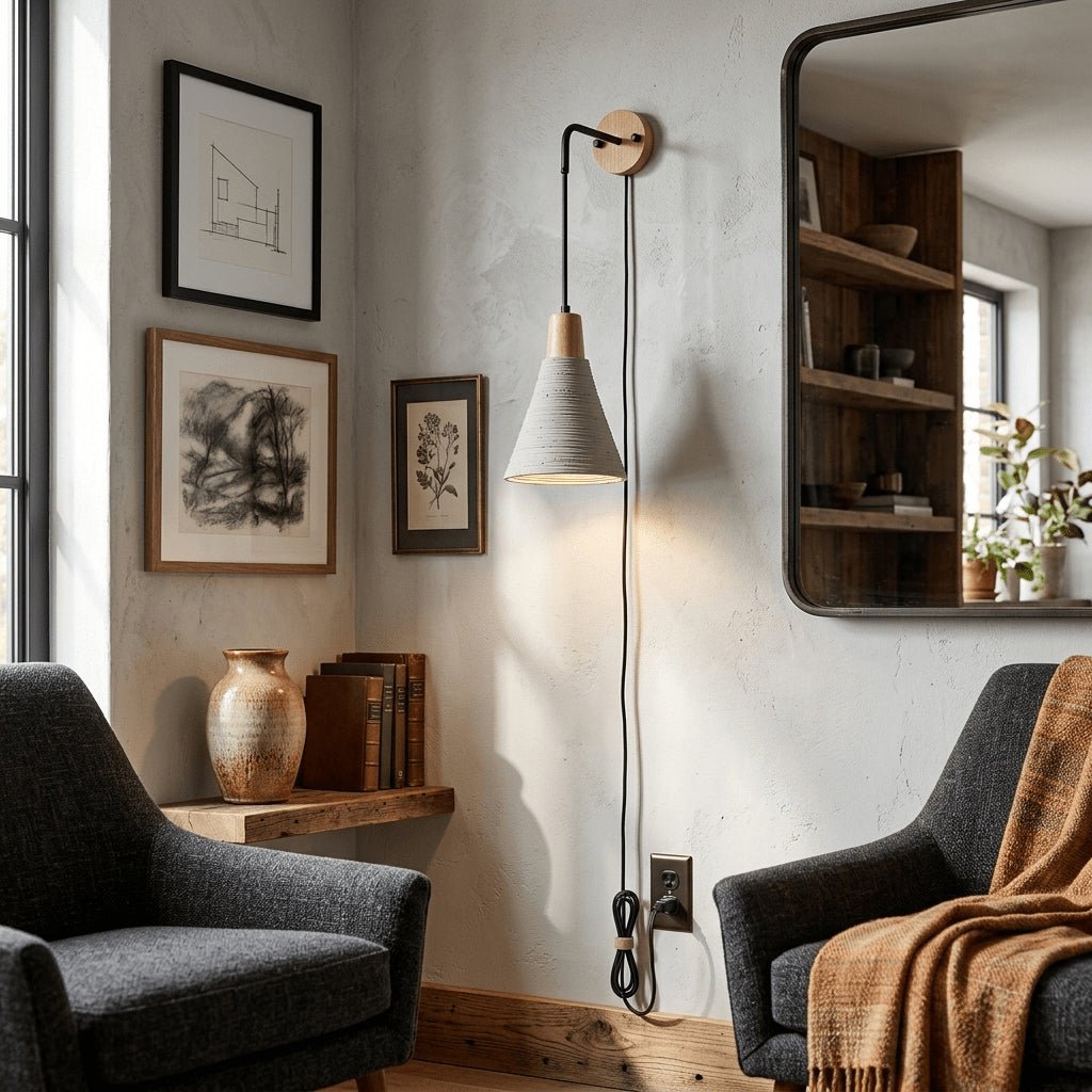 Microcement Plug - in Wall Lamp - Vakkerlight