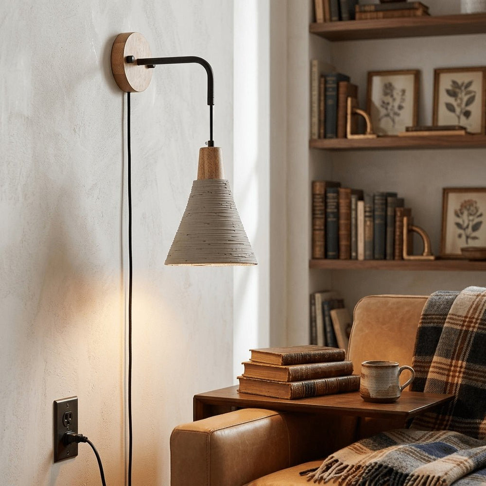 Microcement Plug - in Wall Lamp - Vakkerlight