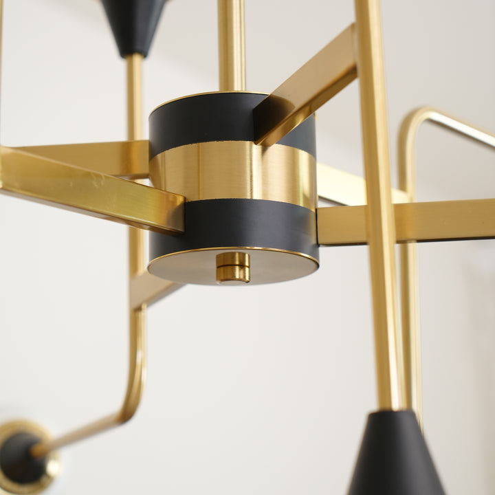 Mid-Century Six-Arm Globe Chandelier – detail 8