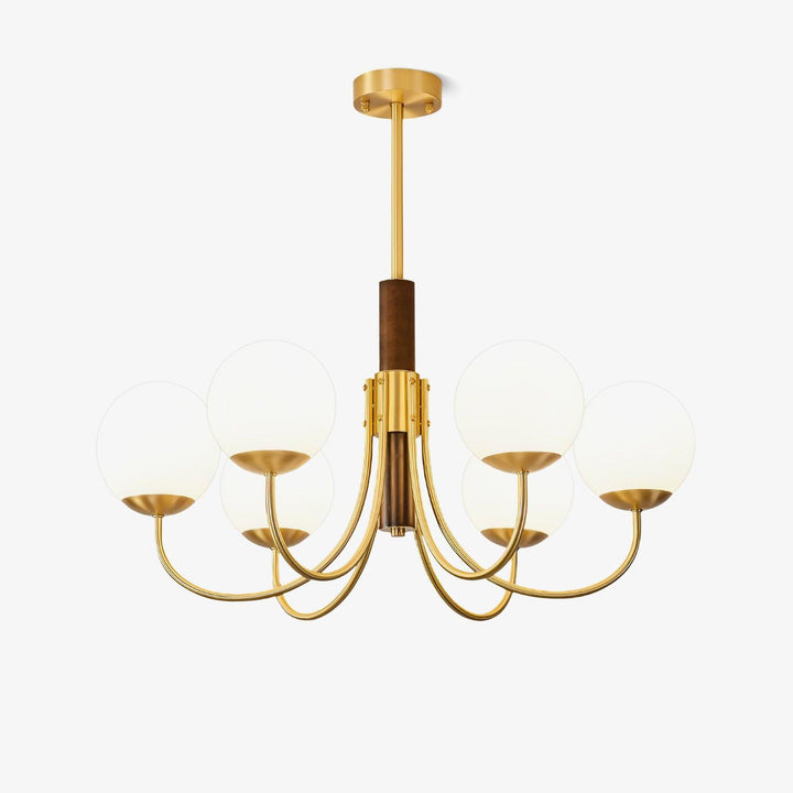 Midas Touch Walnut Sphere Chandelier - Vakkerlight