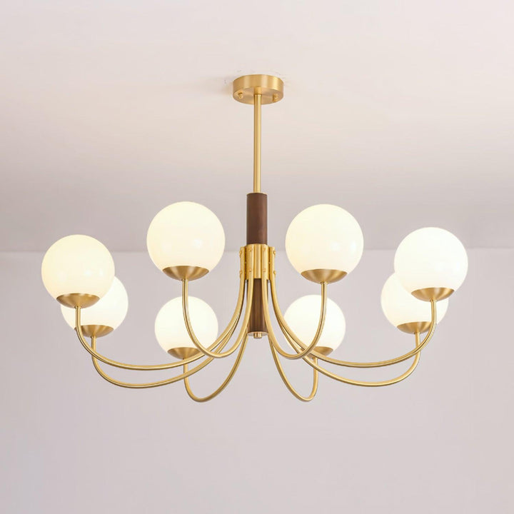 Midas Touch Walnut Sphere Chandelier - Vakkerlight