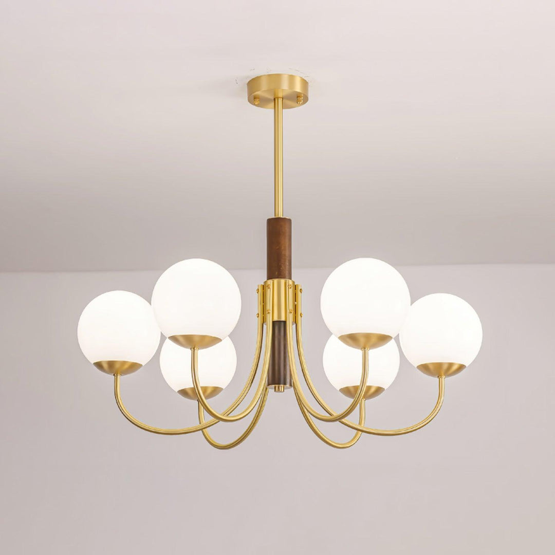 Midas Touch Walnut Sphere Chandelier - Vakkerlight