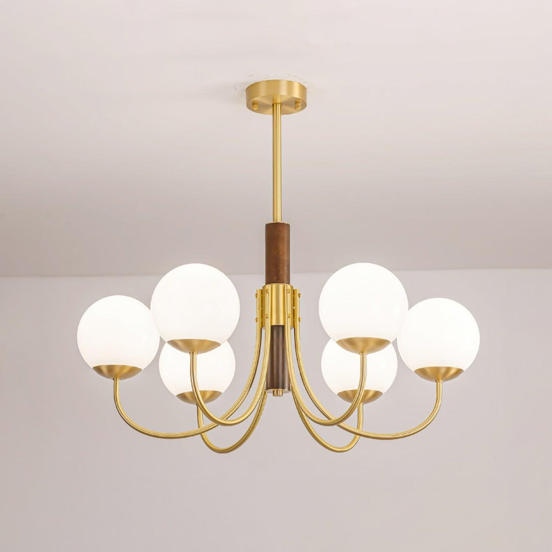 Midas Touch Walnut Sphere Chandelier - Vakkerlight