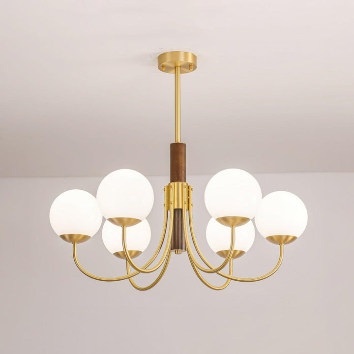 Midas Touch Walnut Sphere Chandelier - Vakkerlight