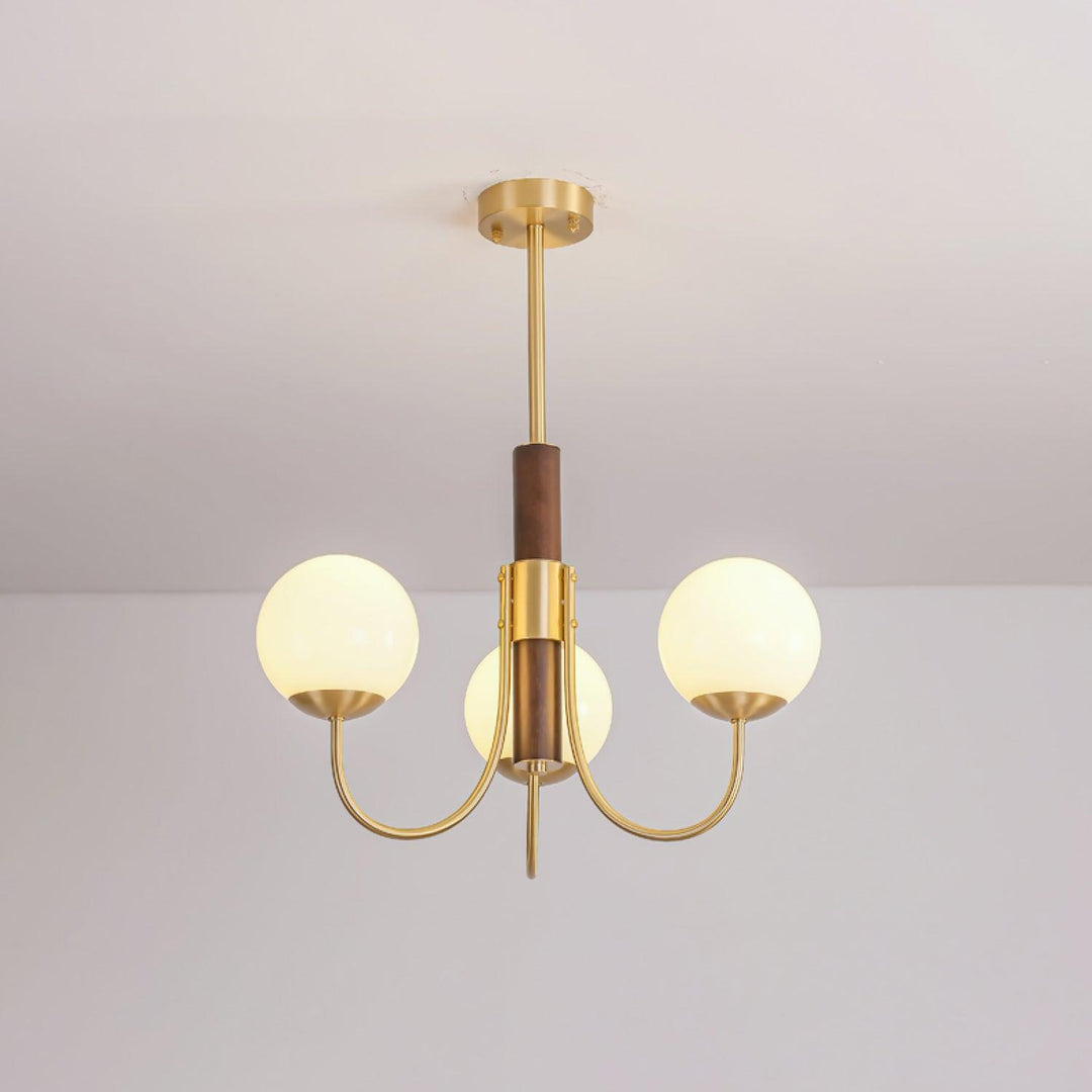 Midas Touch Walnut Sphere Chandelier - Vakkerlight