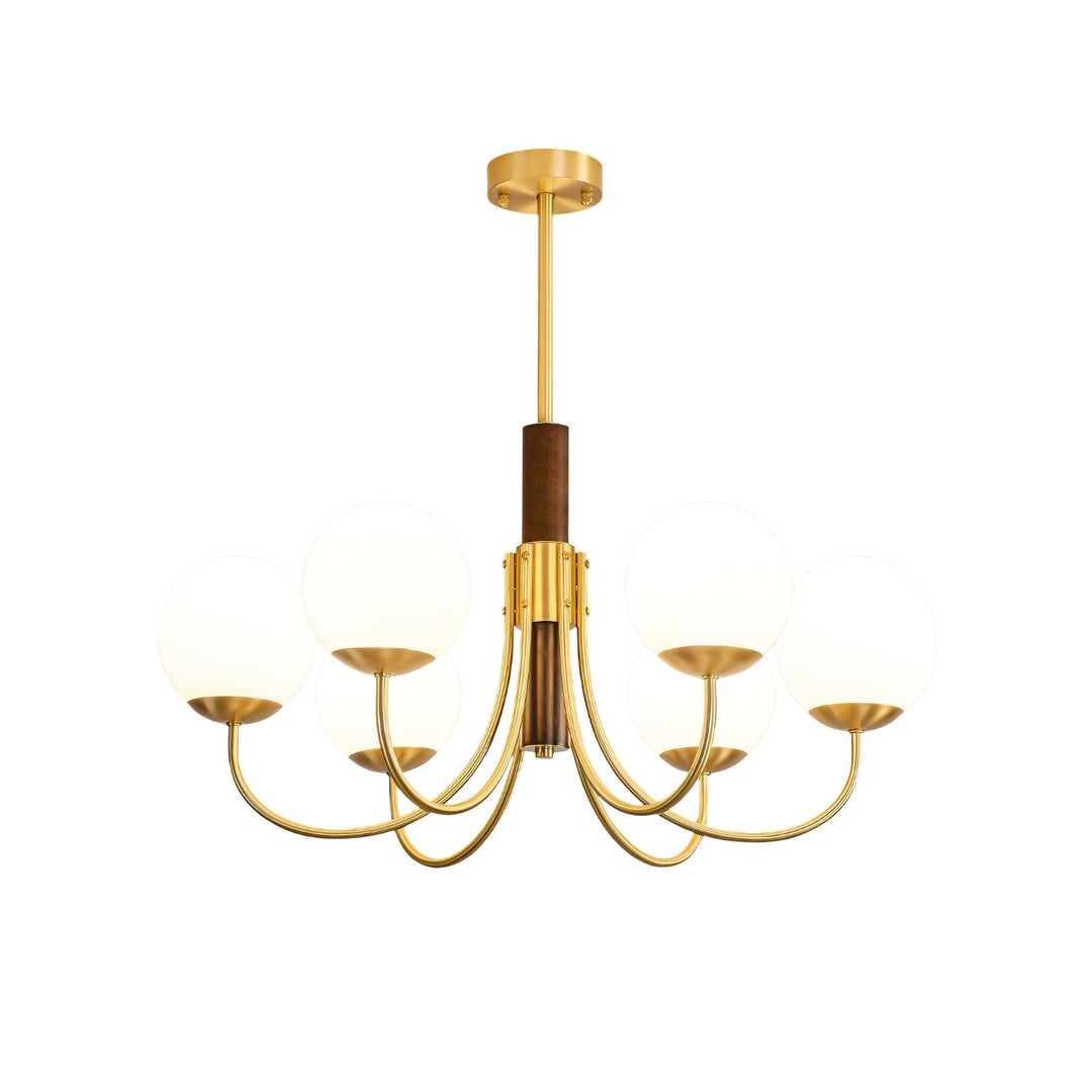 Midas Touch Walnut Sphere Chandelier - Vakkerlight