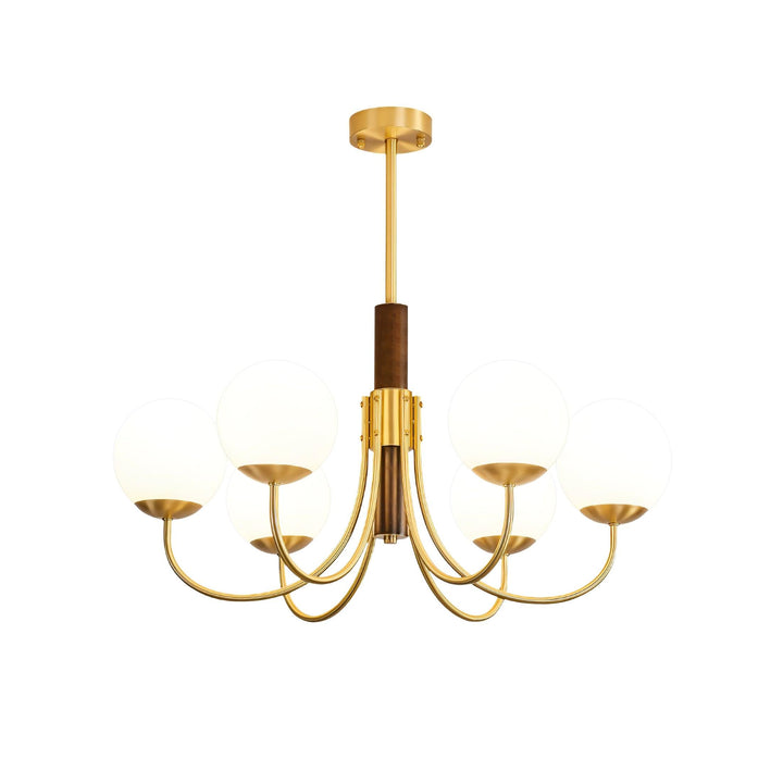 Midas Touch Walnut Sphere Chandelier - Vakkerlight