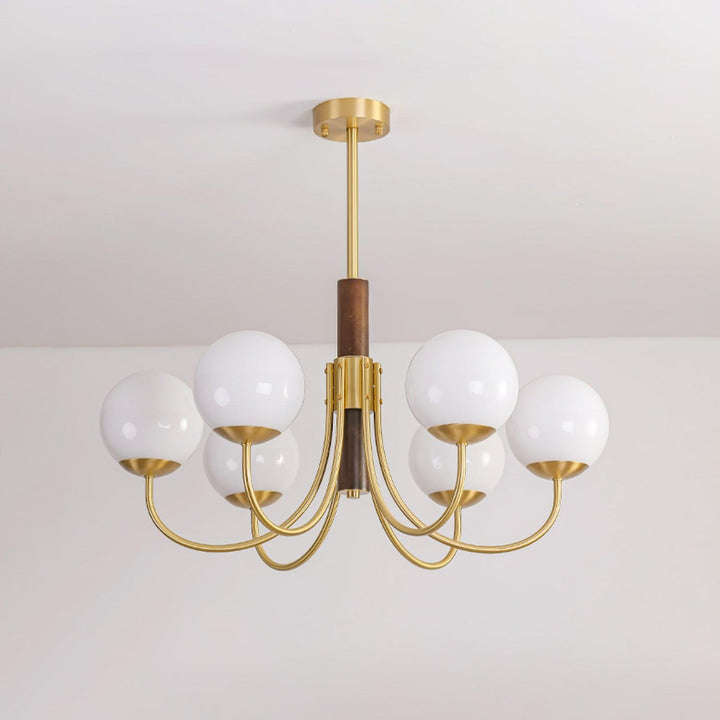 Midas Touch Walnut Sphere Chandelier - Vakkerlight