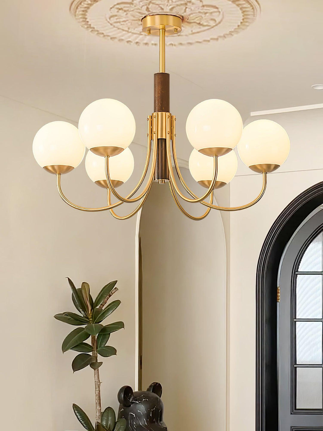 Midas Touch Walnut Sphere Chandelier - Vakkerlight