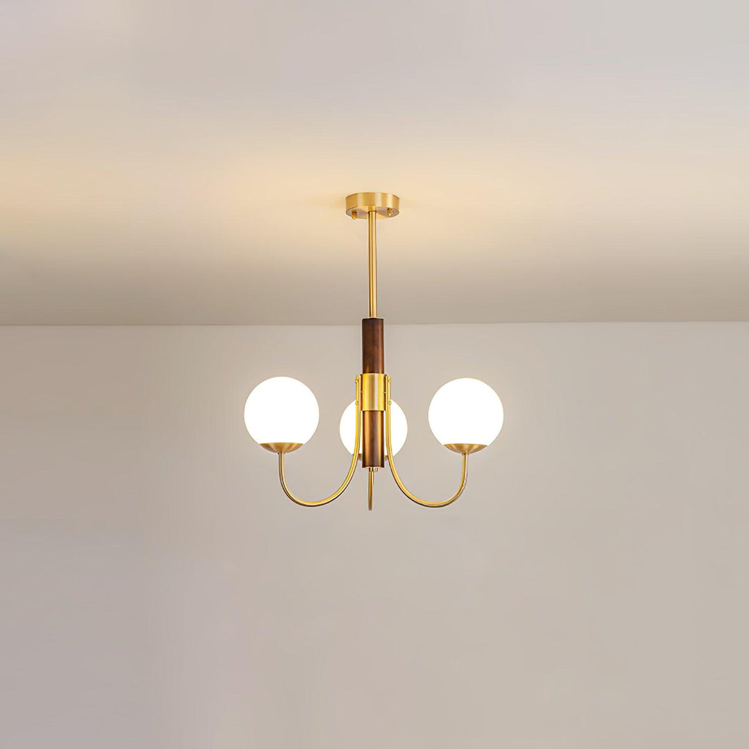 Midas Touch Walnut Sphere Chandelier - Vakkerlight