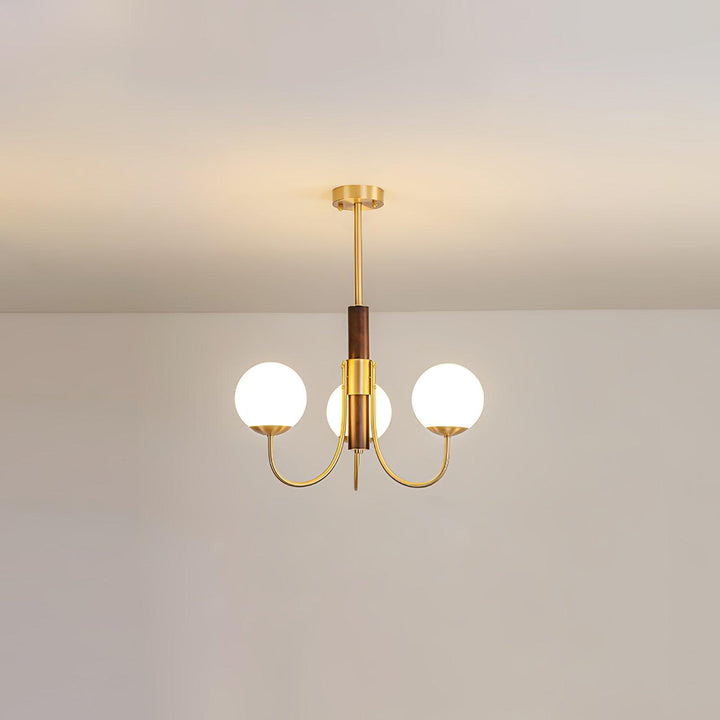 Midas Touch Walnut Sphere Chandelier - Vakkerlight