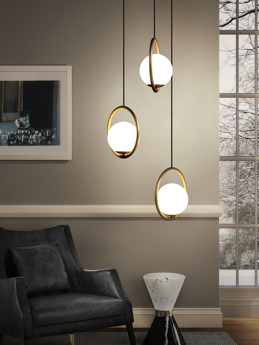 Mila Brass Pendant Swag Light - Vakkerlight