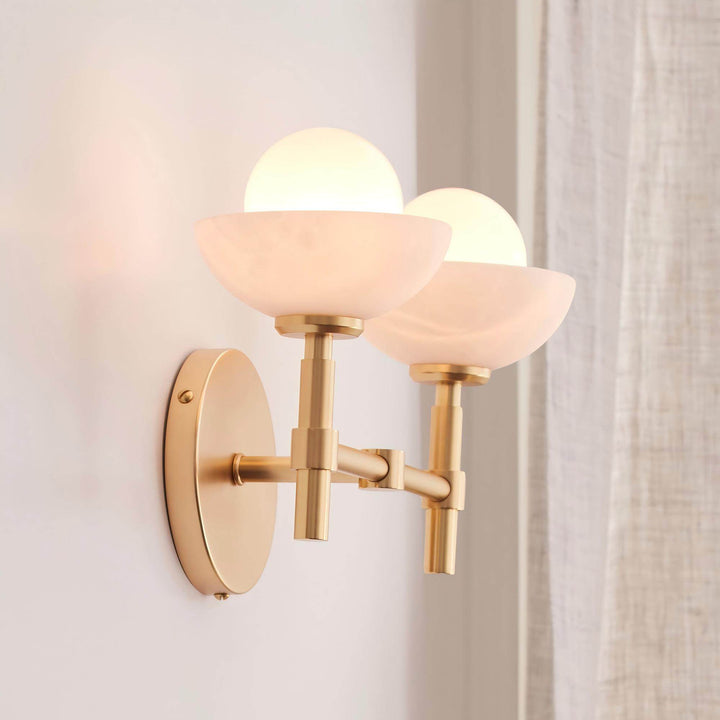 Milo Alabaster Double Wall Light - Vakkerlight