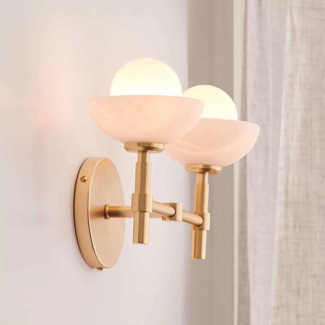 Milo Alabaster Double Wall Light - Vakkerlight