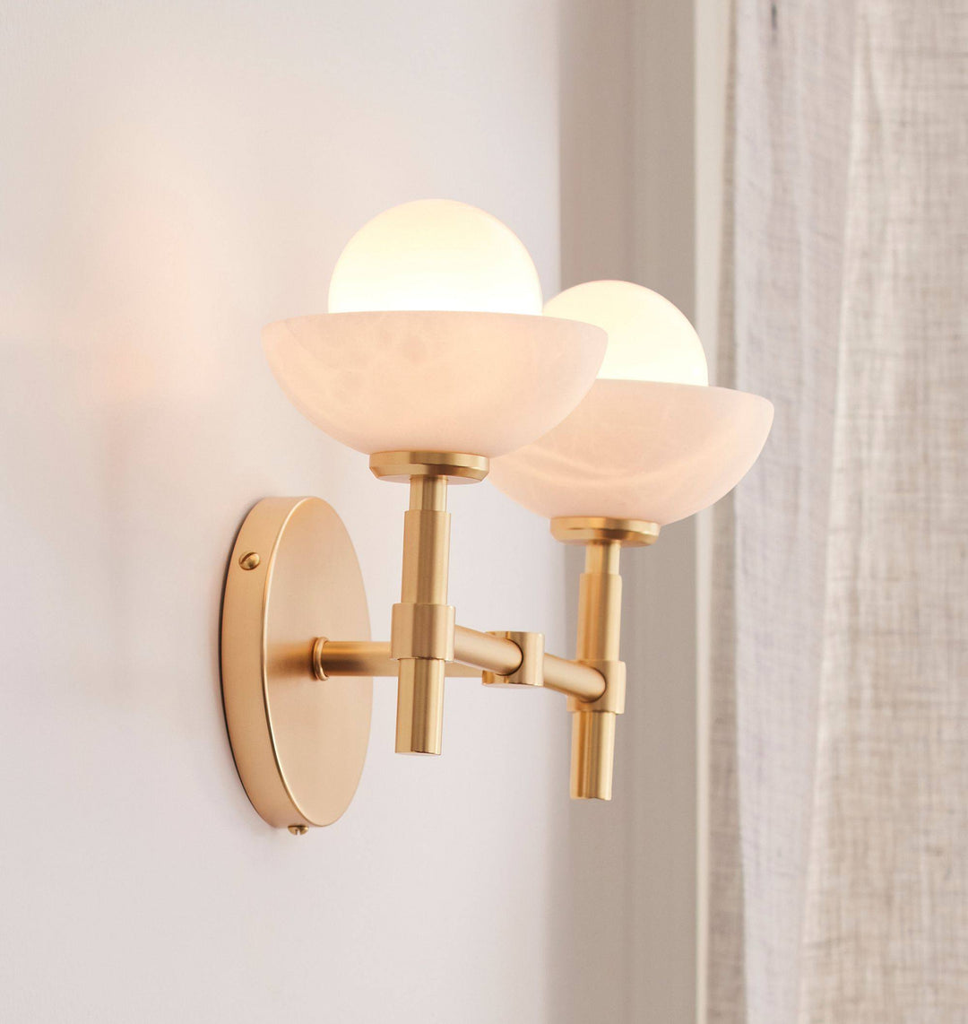 Milo Alabaster Double Wall Light - Vakkerlight