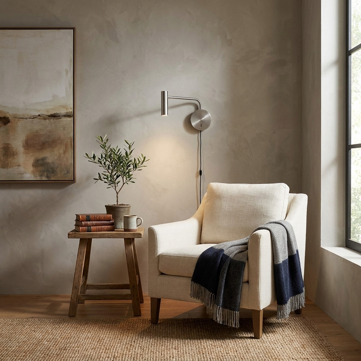 Minimalist Disc Plug-in Wall Sconce
