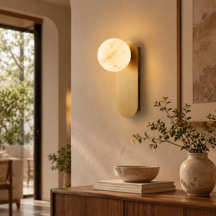 Aplique de pared Mira Alabaster Globe