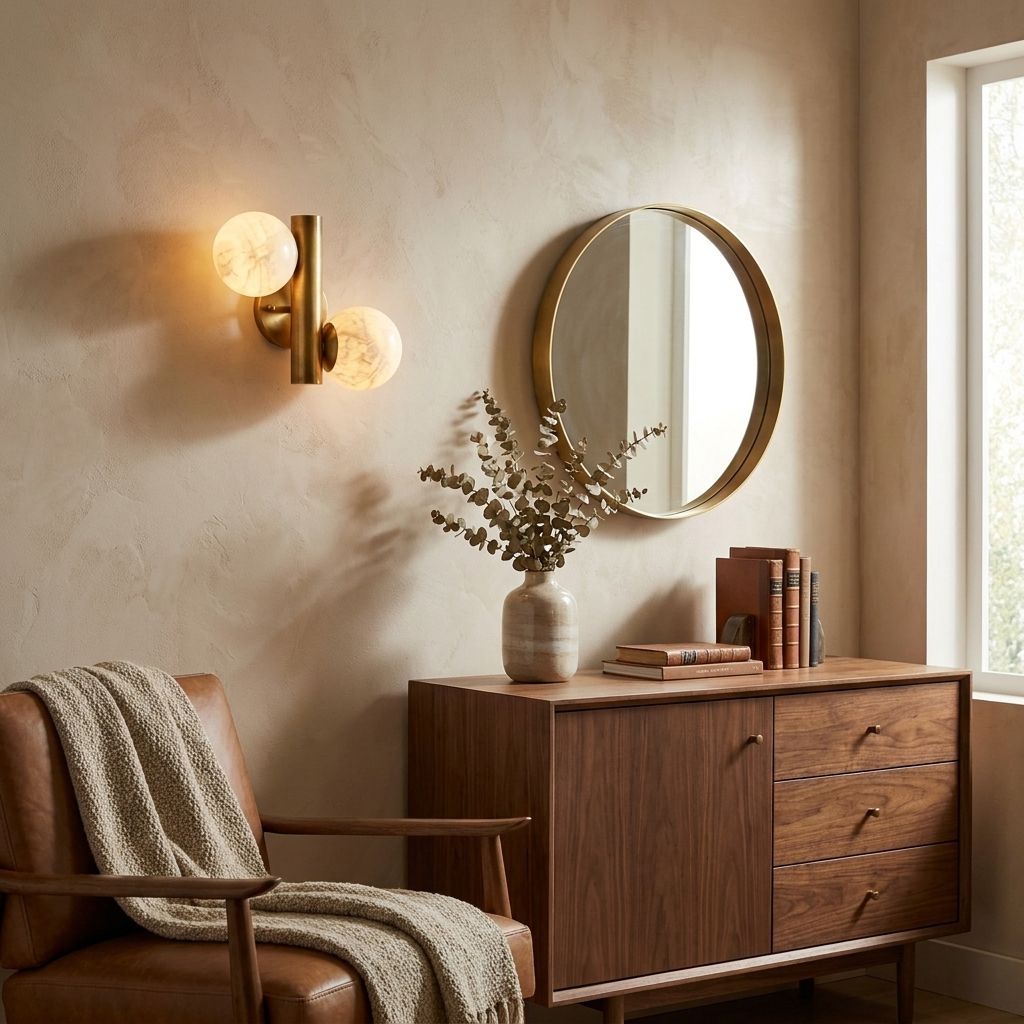 Mira Solo Alabaster Cone Wall Sconce