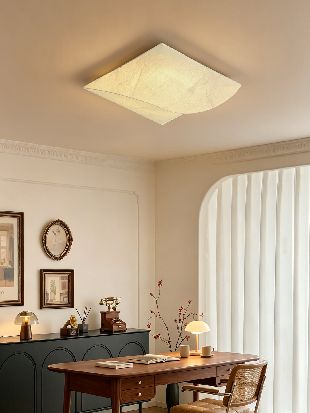 Mirelle Mulberry Silk Flush Mount - Vakkerlight