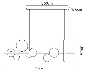 Mita Chandelier — Dimension drawings 1