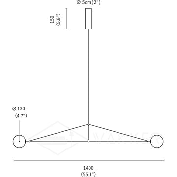 Mobile Chandelier — Dimension drawings 1