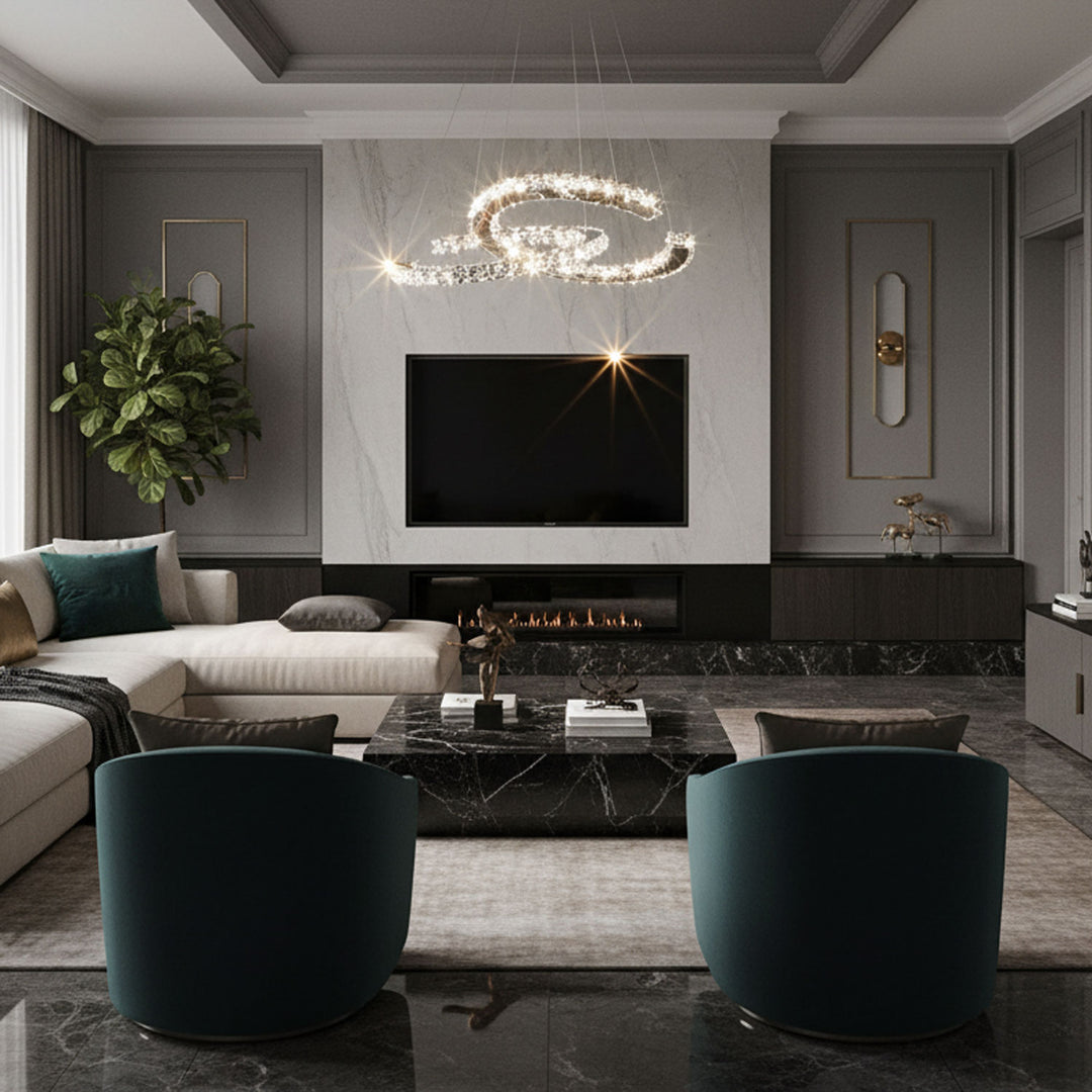 Modern Crystal Double C Chandelier - Vakkerlight