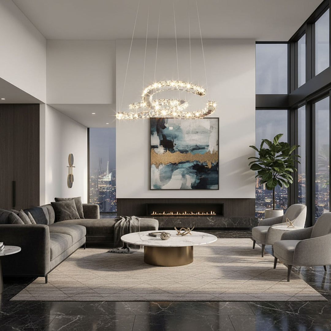 Modern Crystal Double C Chandelier - Vakkerlight