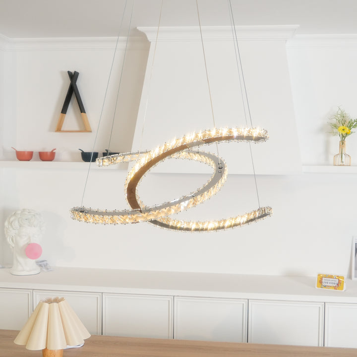 Modern Crystal Double C Chandelier - Vakkerlight