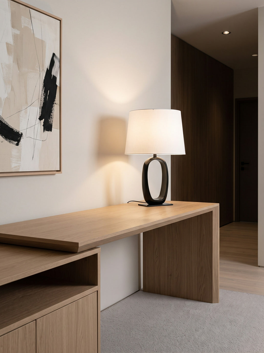 Modern Open Oval Table Lamp