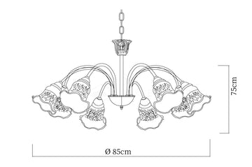 Morning Glory Chandelier — Dimension drawings 4