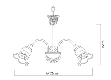 Morning Glory Chandelier — Dimension drawings 1