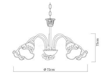 Morning Glory Chandelier — Dimension drawings 2